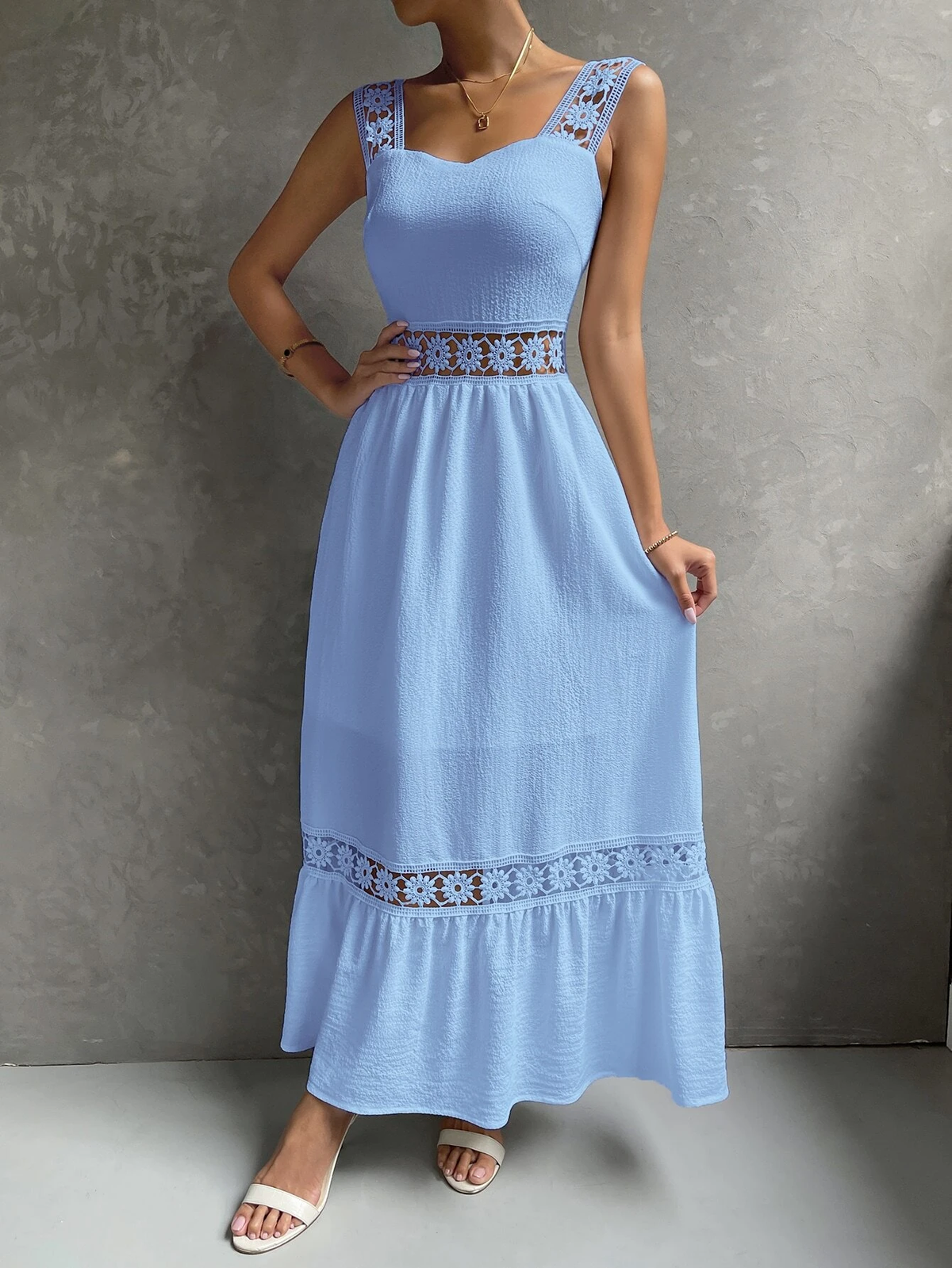 Vestido Longo Com Renda Júlia