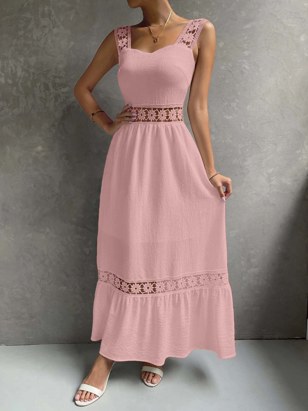 Vestido Longo Com Renda Júlia