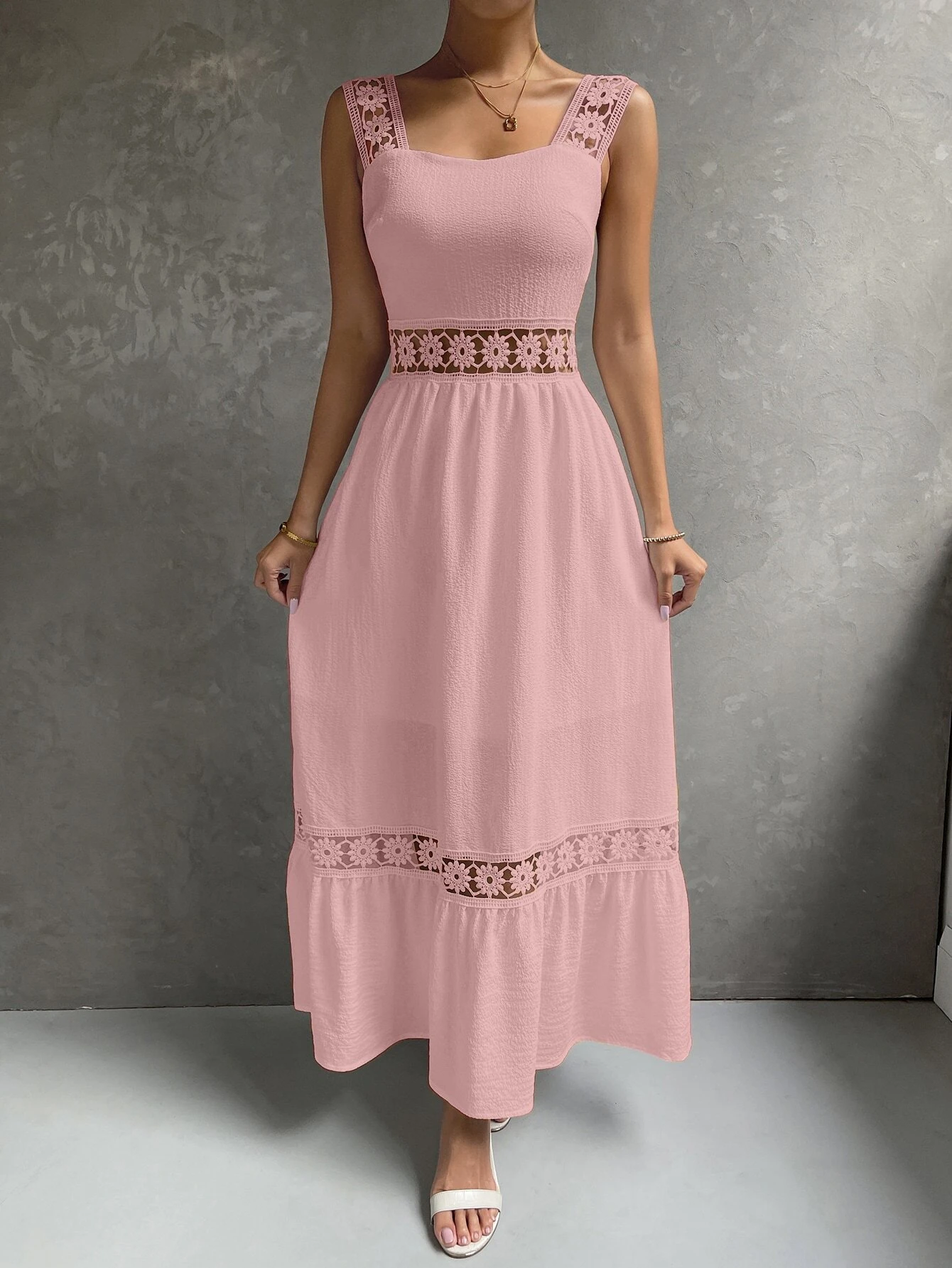 Vestido Longo Com Renda Júlia