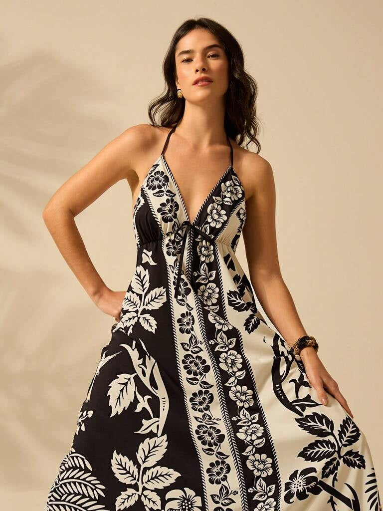 Vestido Longo Estampa Boêmia Lille