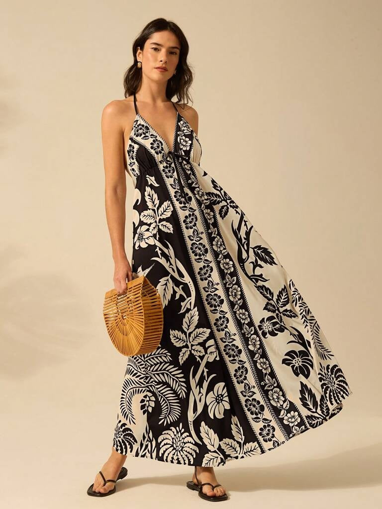 Vestido Longo Estampa Boêmia Lille