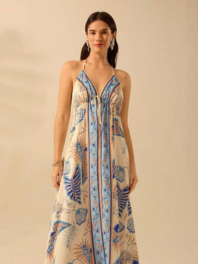 Vestido Longo Estampa Boho Tropical Rafaelly