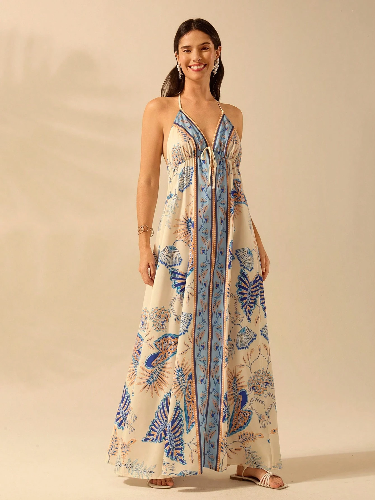 Vestido Longo Estampa Boho Tropical Rafaelly