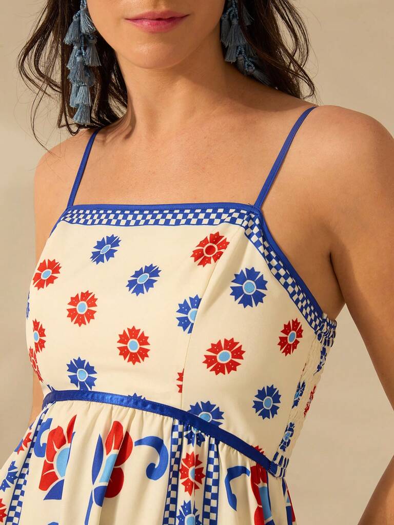 Vestido Longo Estampado Modelo Balli
