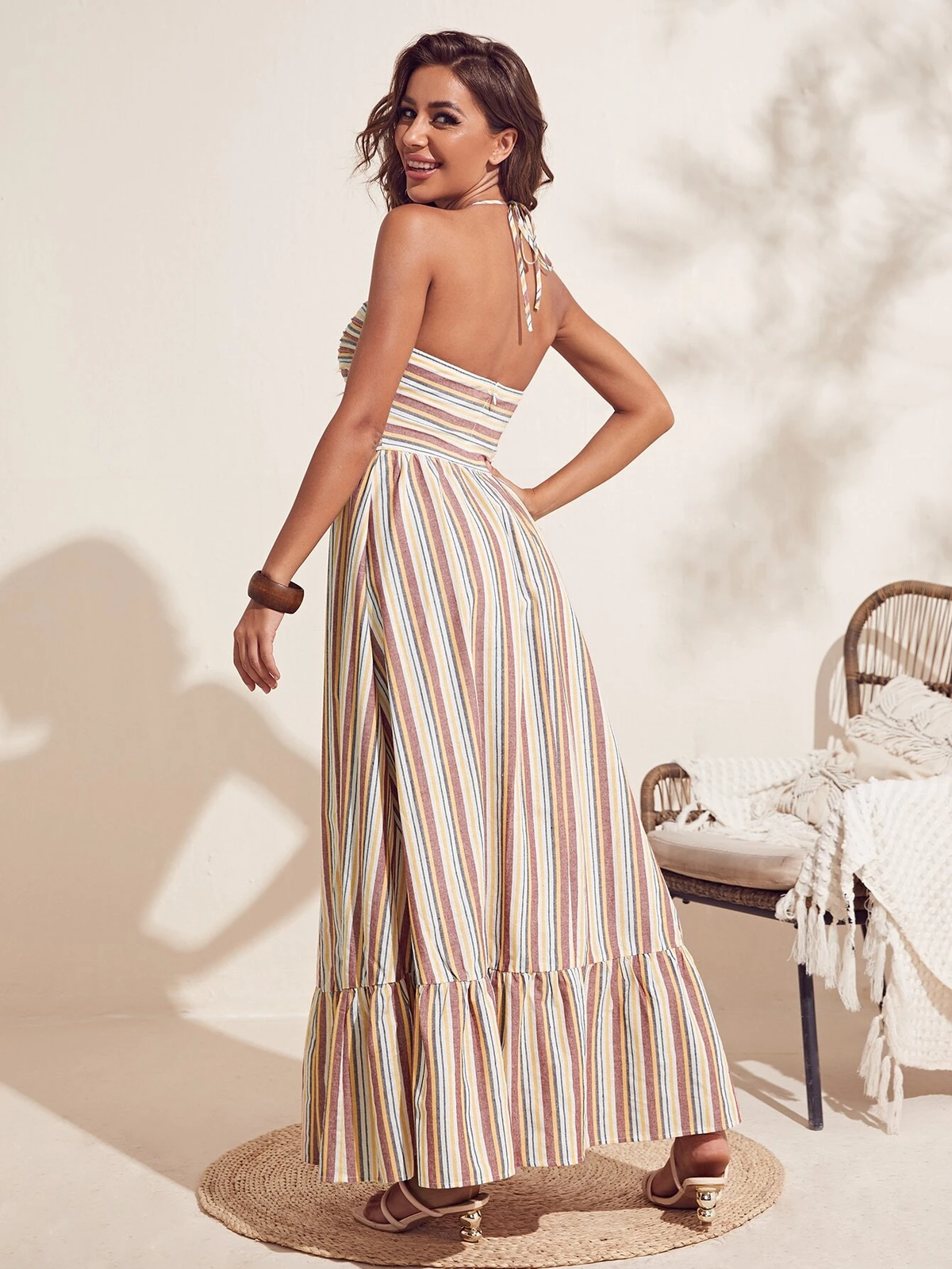 Vestido Longo Listrado Isadora