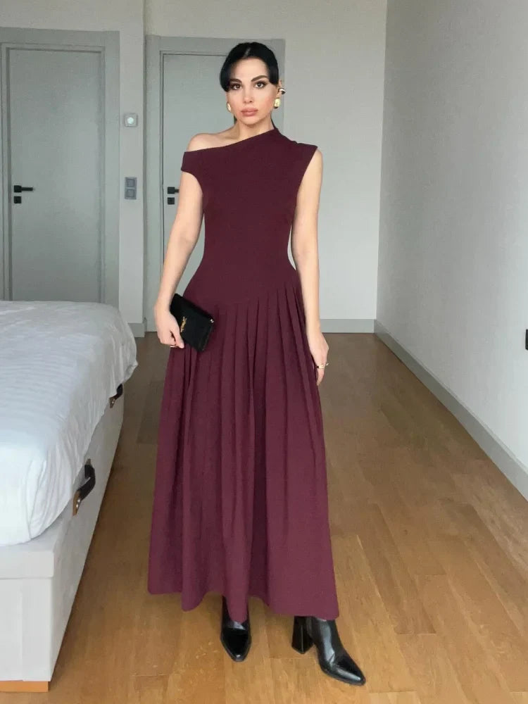 Vestido Longo Manga Curta Cabido Cintura Caroline