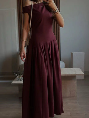 Vestido Longo Manga Curta Cabido Cintura Caroline