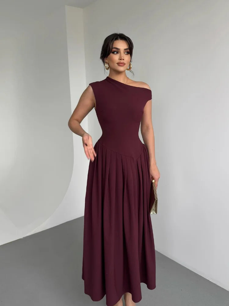Vestido Longo Manga Curta Cabido Cintura Caroline