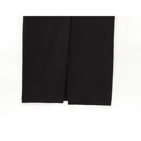 Vestido Midi Feminino Gola Redonda com Fenda e Cinto Raquel