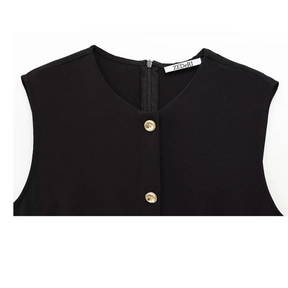 Vestido Midi Feminino Gola Redonda com Fenda e Cinto Raquel