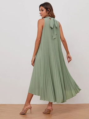 Vestido Verde Plissado Positano
